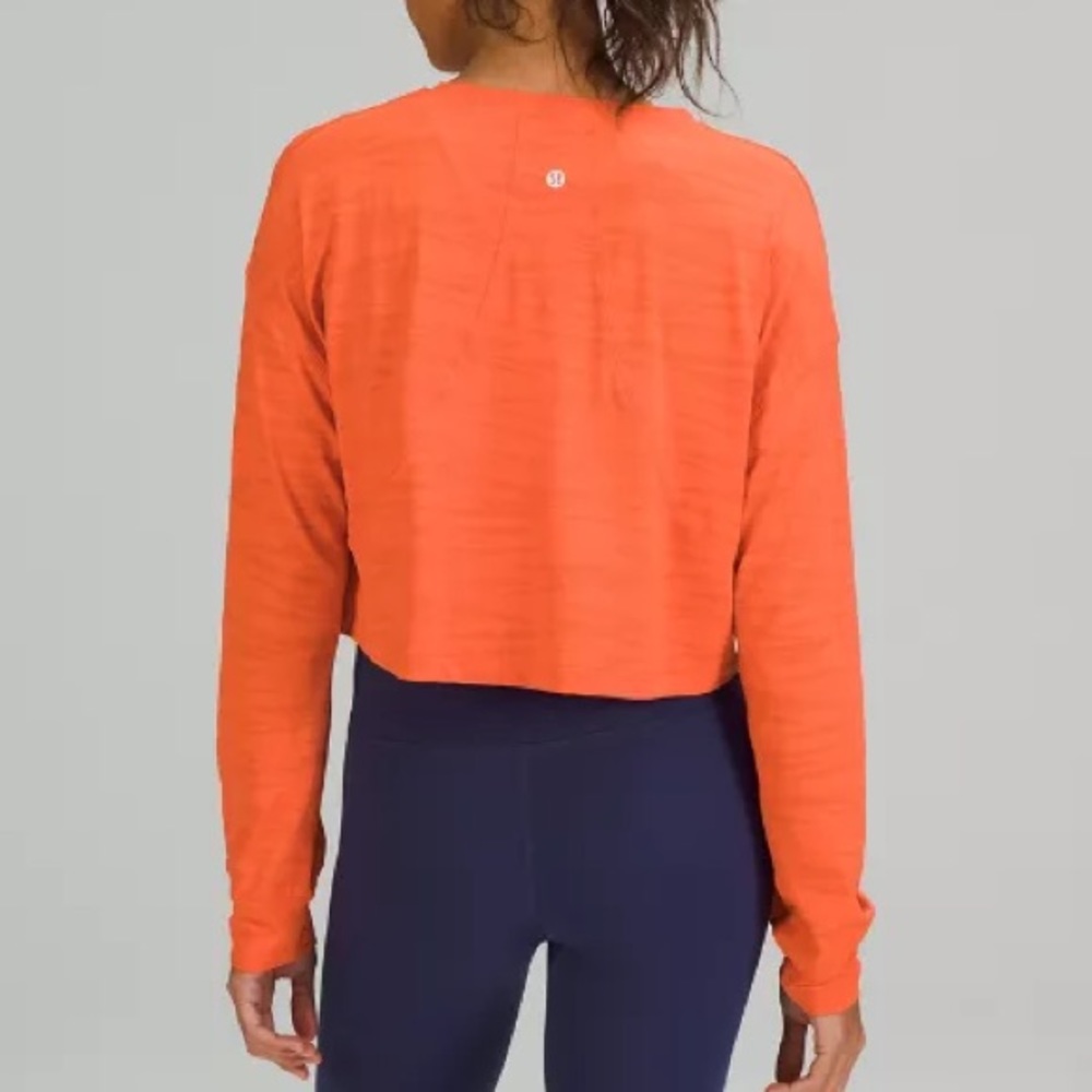 LULULEMON Muscle Love Long Sleeve Crop Shirt Tiger Mesh